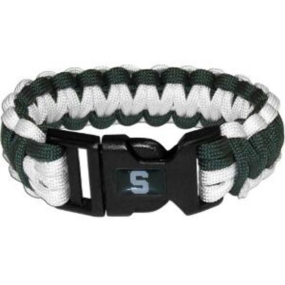 NCAA Michigan State Survival Bracelet Paracord 9" Outdoor Survivor New Spartans - Picture 1 of 3